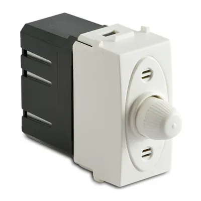 Dimmer pentru sarcina rezistiva cu buton comutator, compatibil cu filtru RFI, 100-500W/230V~ AC, alb