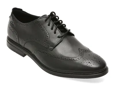 Pantofi eleganti CLARKS negri, BANBURY TIP, din piele naturala
