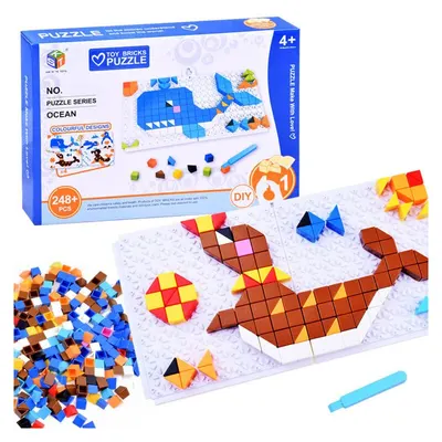 Puzzle educativ cu blocuri de mozaic si imagini, Ocean
