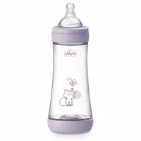 Biberon Chicco Perfect5 300ml, biofunctional, anti-colici, tetina silicon, flux rapid, fata, 4luni