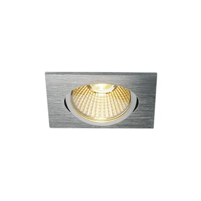 Spot incastrat, NEW TRIA 68 Ceiling lights, aluminium LED, 3000K, square, brushed aluminium, 38°, 12W, incl. driver, clip springs