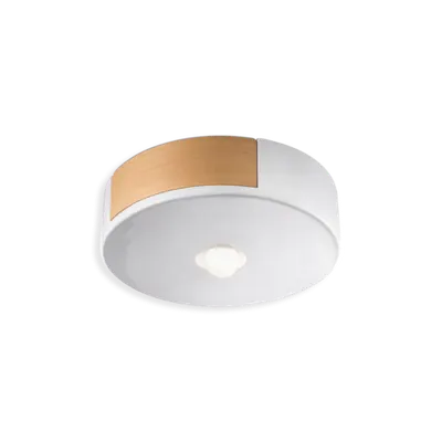 Plafoniera Con Legno / Ceiling Lamp Retro Mateca Finish 05 - Smalto Bianco C1790