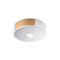 Plafoniera Con Legno / Ceiling Lamp Retro Mateca Finish 05 - Smalto Bianco C1790