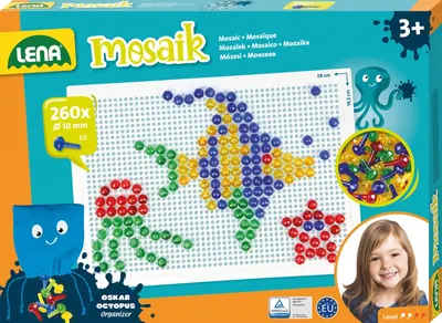 Set pentru mozaic Lena - Transparent, 260 piese, Ø10 mm