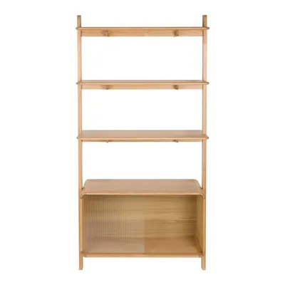 Bibliotecă în culoare naturală din lemn de frasin cu ușă glisantă 90x180x35 cm Rise – Zuiver
