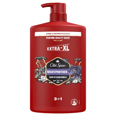 Gel de dus si sampon 3 in 1 NightPanther, 1000ml, Old Spice
