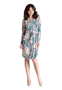 Rochie de dama cu model - Radeyah - albastra deschis - Roz