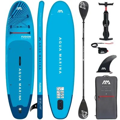 Placă de înot Aqua Marina Fusion 330 cm SUP BLUE + pagaie Dual-Tech