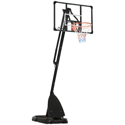 SPORTNOW Coș de Baschet din Oțel, Reglabil pe Înălțime, cu Roți