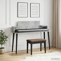 vidaXL Birou de studio Gri Beton 110 x 36 x 19,5 cm Lemn prelucrat