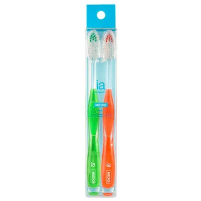 Periuta de dinti Medium cu peri medii, Interapothek | 2 buc