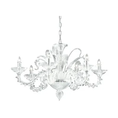 candelabru San Marco, 6 becuri, dulie E14, D:900 mm, H:900/1670 mm, Transparent