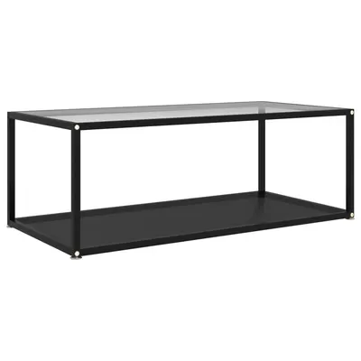vidaXL Măsuță cafea transparent/negru 100x50x35 cm sticlă securizată
