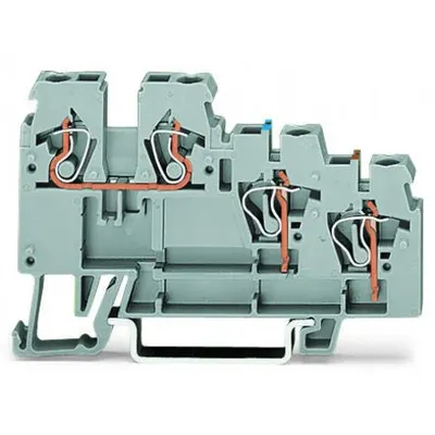 3-conductor sensor terminal block; with colored conductor entries; 2.5 mm²; CAGE CLAMP®; 2,50 mm²; gray