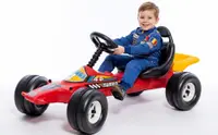 Kart cu pedale pentru copii Dohany Go Cart Formula 1 96x43x40cm, plastic inalta calitate, spatar inalt, varsta 3-5 ani