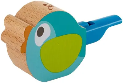 Fluier din lemn Hape - Pasare, turcoaz