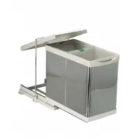 Cos Gunoi Model 21200, 273 x 440 x 425 mm, 2 Cuve x14 L, Inox