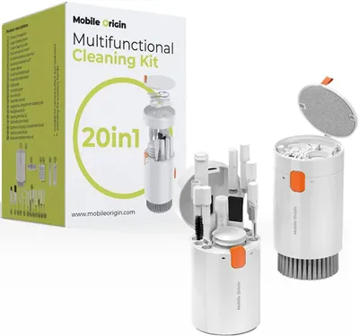 Kit de curățare Mobile Origin - Multifunctional Cleaning Kit 20 în 1, alb
