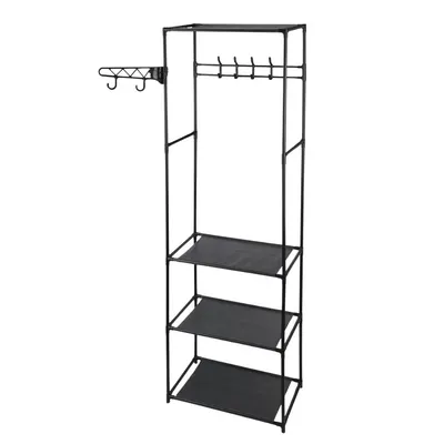 Cuier multifuncțional cu polițe și cârlige, compact și modern 50x36x170 cm
