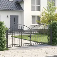 vidaXL Poartă de gard ASSEN 301 x 175,5 cm Oțel Gri Blocat