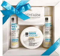 Bodyfarm Set Greek Yogurt & Royal Jelly - Gel de duș, cremă și șampon, 3 х 50 ml