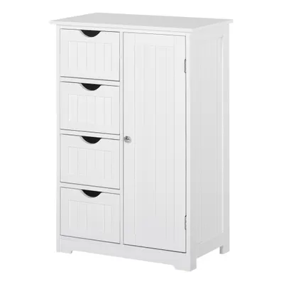 Mobila de Baie Kleankin cu Usa Basculanta si Sertare Alb 56 x 30 x83cm | Aosom Romania
