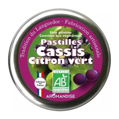 Bomboane artizanale cu lime si coacaze negre bio, 45g, Aromandise