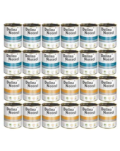 DOLINA NOTECI Mix păstrăv și rață pentru câini Premium 24x800g