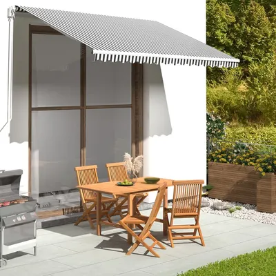 vidaXL Pânză de rezervă copertină, antracit și alb, 330x245 cm, poliester