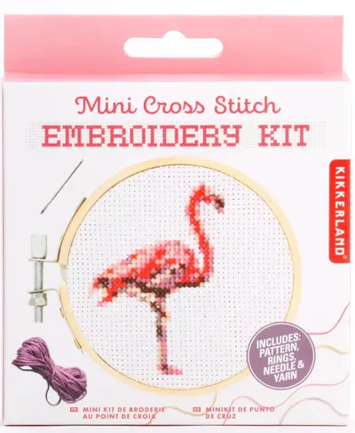 Mini kit de broderie Kikkerland - Flamingo