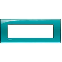 Placa ornament ,7 module, verde, living light, BTICINO