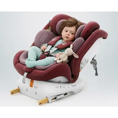 Scaun auto Buf Boof P100 Red, i-size R129, rotativ 360, isofix, 40-150 cm, 0-36 kg