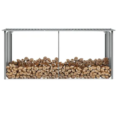 Gossi sopron depozitare lemne, otel galvanizat, 330x92x153 cm, gri