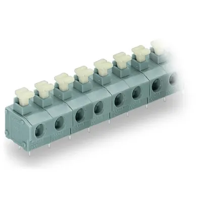 PCB terminal block; push-button; 1.5 mm²; Pin spacing 7.5/7.62 mm; 3-pole; Push-in CAGE CLAMP®; 1,50 mm²; gray