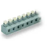 PCB terminal block; push-button; 1.5 mm²; Pin spacing 7.5/7.62 mm; 3-pole; Push-in CAGE CLAMP®; 1,50 mm²; gray
