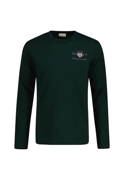 Bluza regular fit cu decolteu la baza gatului Shield - Verde