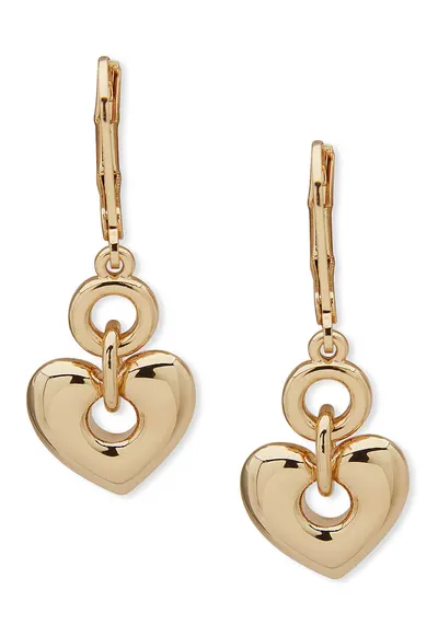 Cercei cu zinc Holiday Hearts - Auriu