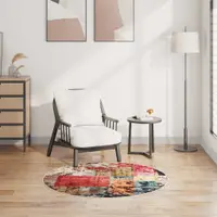 vidaXL Covor lavabil, mozaic multicolor, φ120 cm