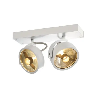 Corp iluminat TAVAN, Kalu de perete Luminita GU10, alb cu Doua capete, QPAR111, rotund, alb mat, max. 150 W