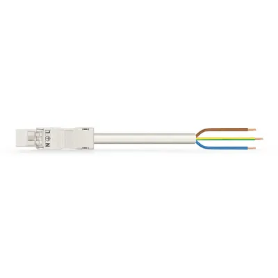 pre-assembled connecting cable; Eca; Plug/open-ended; 3-pole; Cod. A; 3 m; 1,00 mm²; white