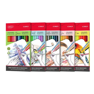 Creioane color, 5 seturi x 12culori/set, Color Me, Daco