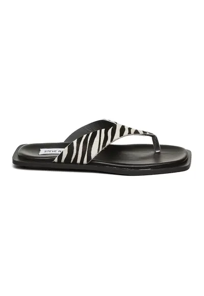 Papuci flip-flop cu varf rotund - Negru/Alb murdar