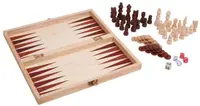 Joc de societate 3 in 1 Small Foot - Sah, table, joc cu zaruri