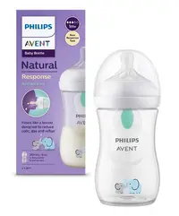 Biberon Philips Avent - Natural Response 3.0, AirFree, 1m+, 260 ml, Elephant