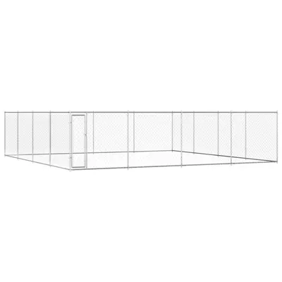 vidaXL Padoc pentru câini de exterior, 760x760x185 cm, oțel galvanizat