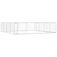 vidaXL Padoc pentru câini de exterior, 760x760x185 cm, oțel galvanizat