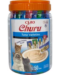 INABA Churu Variety Tuna gustari cremoase cu ton pentru pisici 50x14g (700g)