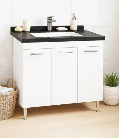 Set Baza si Lavoar seria 867, 80 cm, alb + negru