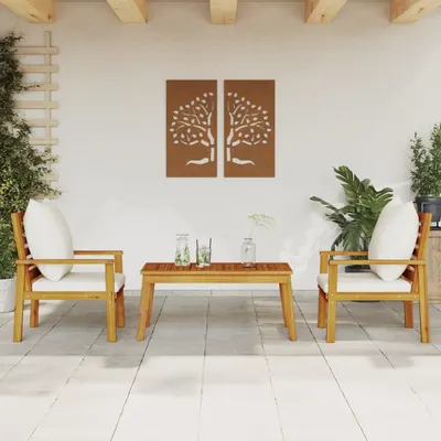 Gossi set mobilier de gradina cu perne, 3 piese, lemn masiv acacia