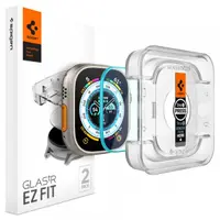 Folie Protectie Spigen GlastR EZ FIT pentru Apple Watch Ultra Series, Set 2 bucati, Sticla Securizata AGL05556